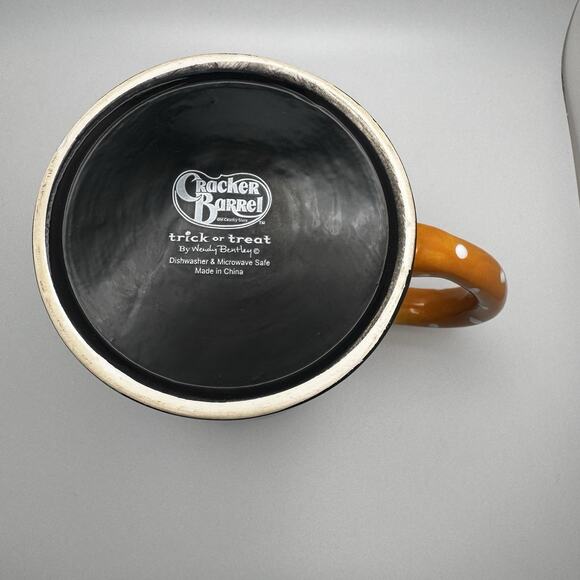 Halloween Coffee Mug Cracker Barrel Spider Web Moon "Eek" Wendy Bentley Spooky - Picture 6 of 13